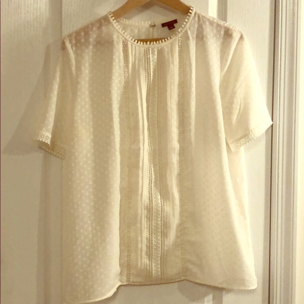 Ann Taylor cream sheer top
